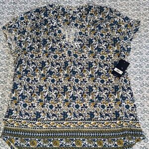 Lucky Brand Floral V-Neck Blouse